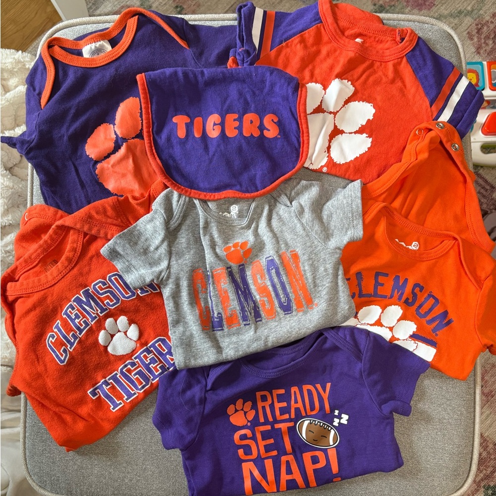 Clemson baby onesies bundle